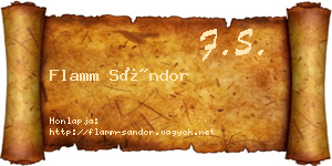 Flamm Sándor névjegykártya