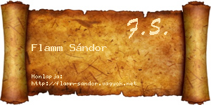 Flamm Sándor névjegykártya