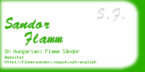 sandor flamm business card